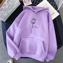 2024 Otoño Invierno sudaderas con capucha ropa deportiva mujer Sudadera con capucha pulóver sudadera elegante estampado de flores con mangas largas gruesas Tops sueltos