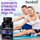 Suplemento de zinc + magnesio, huesos fuertes, dientes, corazón, nervios, mejora la inmunidad, apoya la densidad ósea y la salud muscular