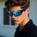 Gafas de sol polarizadas para hombre, protección integral, gafas de sol, montura ligera y cómoda, gafas deportivas para conducir y pescar