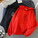 2024 Otoño Invierno sudaderas con capucha ropa deportiva mujer Sudadera con capucha pulóver sudadera elegante estampado de flores con mangas largas gruesas Tops sueltos