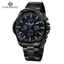 Relojes deportivos impermeables luminosos azules grandes mecánicos reloj de lujo de acero inoxidable para hombres reloj de pulsera automático multifuncional con fecha
