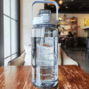 Instinct Blue – Botella Agua 2L con Pajita | Marcador de Tiempo | Deporte y Outdoor