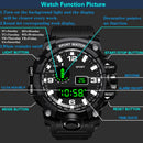 Reloj deportivo para hombre, relojes digitales LED, reloj militar multifunción, Esfera Grande, reloj electrónico de Fitness resistente al agua para hombre