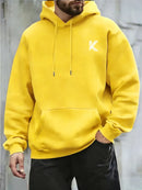 Instinct Blue – Sudadera con Capucha Hombre | Estampado Letra K | Hip Hop Loose Fit