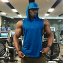 Sudaderas con capucha para culturismo, camisetas sin mangas con capucha para gimnasio, camisetas sin mangas para Fitness, ropa deportiva para correr para hombre, camisa fresca transpirable de algodón