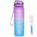Instinct Blue – Botella Agua 32oz con Pajita | Marcador de Tiempo | Antigoteo BPA Free