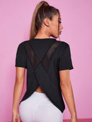 Instinct Blue – Top Deportivo Mujer Yoga | Espalda Cruzada | Transpirable