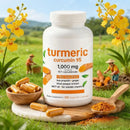 Suplemento de Cúrcuma y Curcumina 1,000mg – 95% Curcuminoides con Pimienta Negra y Jengibre – Apoya la Salud de las Articulaciones y Antioxidante – 120 Cápsulas