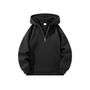 Sudaderas con capucha de media cremallera para hombre, nuevas sudaderas de manga larga de Color sólido, sudaderas deportivas holgadas y cálidas, Jersey informal de moda