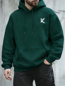 Instinct Blue – Sudadera con Capucha Hombre | Estampado Letra K | Hip Hop Loose Fit