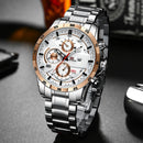 Reloj Deportivo para Hombre de 46mm, Correa de Cuero Negra, Serie Racing, Uso Diario, Reloj de Cuarzo con Esfera de Oro Rosa Original, Relogio Masculino