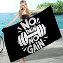Toalla de playa motivacional para gimnasio, sin dolor no hay ganancia, microfibra suave de secado rápido y absorbente para natación, montaña, yoga, viajes