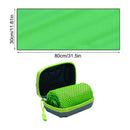 Toalla refrescante, toalla transpirable, toalla deportiva con caja de almacenamiento, toalla de yoga, toalla de gimnasio para actividades en interiores y exteriores