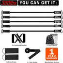 Banda elástica de resistencia para botín de Fitness, 300lb, entrenamiento para entrenamiento en casa, ejercicio, deporte, gimnasio, conjunto de arnés con mancuernas, equipo expansor