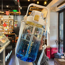 Instinct Blue – Botella Agua 1.5L / 2L con Pajita y Correa | BPA Free | Gym y Viaje