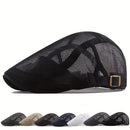 Gorra Retro de Malla Transpirable para Hombre, Estilo Newsboy, Ajustable, Plana, para Primavera y Verano