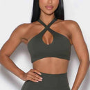 Sujetador deportivo para correr al aire libre, chaleco de fitness, cruz sexy con cuello colgante, top de alta gama