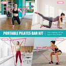 Kit de barra de resistencia portátil – Equipo de gimnasio en casa portátil de 140 libras para entrenamiento de fitness de cuerpo completo