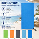 Toalla de microfibra de doble cara de 40x80cm de secado rápido - Toalla absorbente para gimnasio, playa y viajes con lazo para colgar y bolsa de almacenamiento