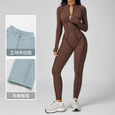 Peleles sexys para entrenamiento, mono con cremallera, monos deportivos de manga larga para mujer, trajes de gimnasio para correr y Fitness, chándal de una pieza, ropa deportiva