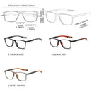 Gafas fotocromáticas deportivas, montura cuadrada TR90 con filtro de luz azul, protección UV400 para uso exterior e interior, resistentes a impactos