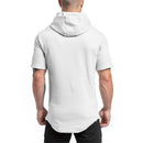 Camiseta con capucha para hombre, prenda deportiva de manga corta, ajustada, de algodón, transpirable, para entrenamiento y Culturismo