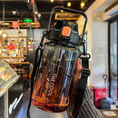 Instinct Blue – Botella Agua 1.5L / 2L con Pajita y Correa | BPA Free | Gym y Viaje