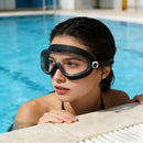 Gafas de Natación de Marco Grande para Hombre y Mujer, HD, Gran Angular, Antivaho, Anti-Ultravioleta, Silicona Suave
