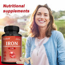 Suplementos de Hierro - Ayudan a Mantener un Sistema Inmunológico Saludable y la Salud Cerebral, Aumentan los Niveles de Energía y Reducen la Fatiga, Sin GMO