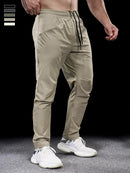 Pantalones deportivos para hombre, ropa de entrenamiento para correr, gruesa, microelástica, secado rápido, otoño, 2024
