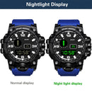 Reloj deportivo para hombre, relojes digitales LED, reloj militar multifunción, Esfera Grande, reloj electrónico de Fitness resistente al agua para hombre