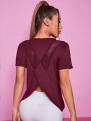 Instinct Blue – Top Deportivo Mujer Yoga | Espalda Cruzada | Transpirable