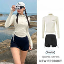 Instinct Blue – Bañador Deportivo Mujer Dos Piezas | Manga Larga | Protección Solar