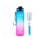 Instinct Blue – Botella Agua 32oz con Pajita | Marcador de Tiempo | Antigoteo BPA Free