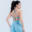 Instinct Blue – Sujetador Deportivo Mujer Yoga | Espalda Abierta | Alta Sujeción