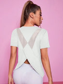 Instinct Blue – Top Deportivo Mujer Yoga | Espalda Cruzada | Transpirable
