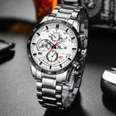 Reloj Deportivo para Hombre de 46mm, Correa de Cuero Negra, Serie Racing, Uso Diario, Reloj de Cuarzo con Esfera de Oro Rosa Original, Relogio Masculino