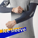 1 par de mangas deportivas ligeras y transpirables para hombre, tela de seda helada, absorbente del sudor para ciclismo, pesca, correr y hacer senderismo