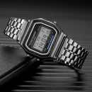 Reloj deportivo para Hombre, Reloj de pulsera cuadrado de acero inoxidable de lujo a la moda Led Digital, relojes electrónicos para mujer, Reloj para Hombre