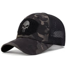 Top bordado de calavera Unisex con parche, gorras de béisbol transpirables, sombrero informal ajustable para exteriores para primavera y otoño, sombrero protector solar