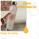 Instinct Blue – Botella Agua 1L con Marcador de Tiempo | BPA Free | Deporte y Viaje