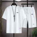 Ropa Masculina de Moda Verano, Ropa Deportiva de Baloncesto Transpirable, Camiseta de Manga Corta y Pantalones Cortos para Correr