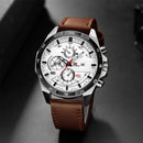 Reloj Deportivo para Hombre de 46mm, Correa de Cuero Negra, Serie Racing, Uso Diario, Reloj de Cuarzo con Esfera de Oro Rosa Original, Relogio Masculino