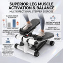 Stepper Hidráulico para el Hogar con Bandas de Resistencia, Mini Escaladora Silenciosa, Máquina Elíptica, Ejercicio Cardiovascular de Bajo Impacto para Interiores