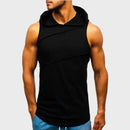 Camiseta deportiva con capucha a la moda para hombre, camisetas sin mangas holgadas informales, camisetas sin mangas para correr, gimnasio, Fitness, ropa deportiva para hombre, sudaderas con capucha para entrenamiento