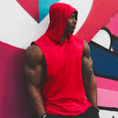 Sudaderas con capucha para culturismo, camisetas sin mangas con capucha para gimnasio, camisetas sin mangas para Fitness, ropa deportiva para correr para hombre, camisa fresca transpirable de algodón
