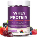 Instinct Blue – Gummies Proteína Whey + Creatina + Colágeno | 12g | Sin Azúcar 60 Uds