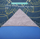 Instinct Blue – Esterilla Yoga Terciopelo Doble Cara | Antideslizante Plegable | Playa y Fitness