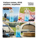 Instinct Blue – Botella Agua 1.5L / 2L con Pajita y Correa | BPA Free | Gym y Viaje
