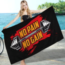 Toalla de playa motivacional para gimnasio, sin dolor no hay ganancia, microfibra suave de secado rápido y absorbente para natación, montaña, yoga, viajes